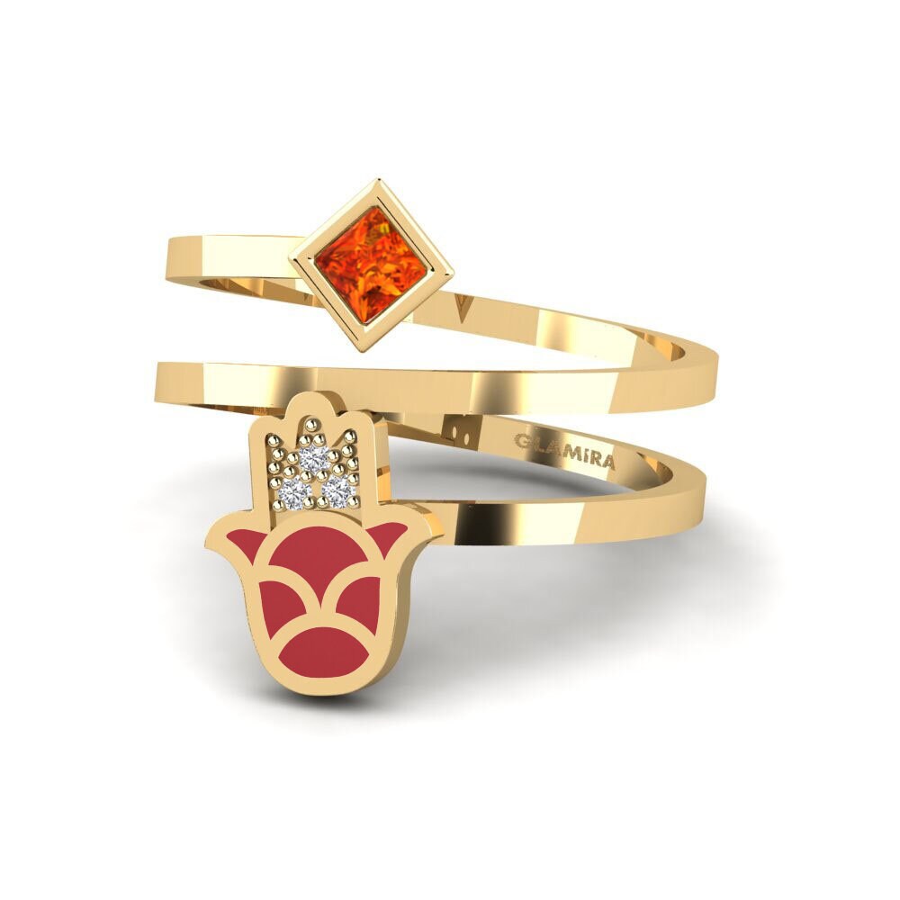 Orangefarbener Saphir Ring Babeslea