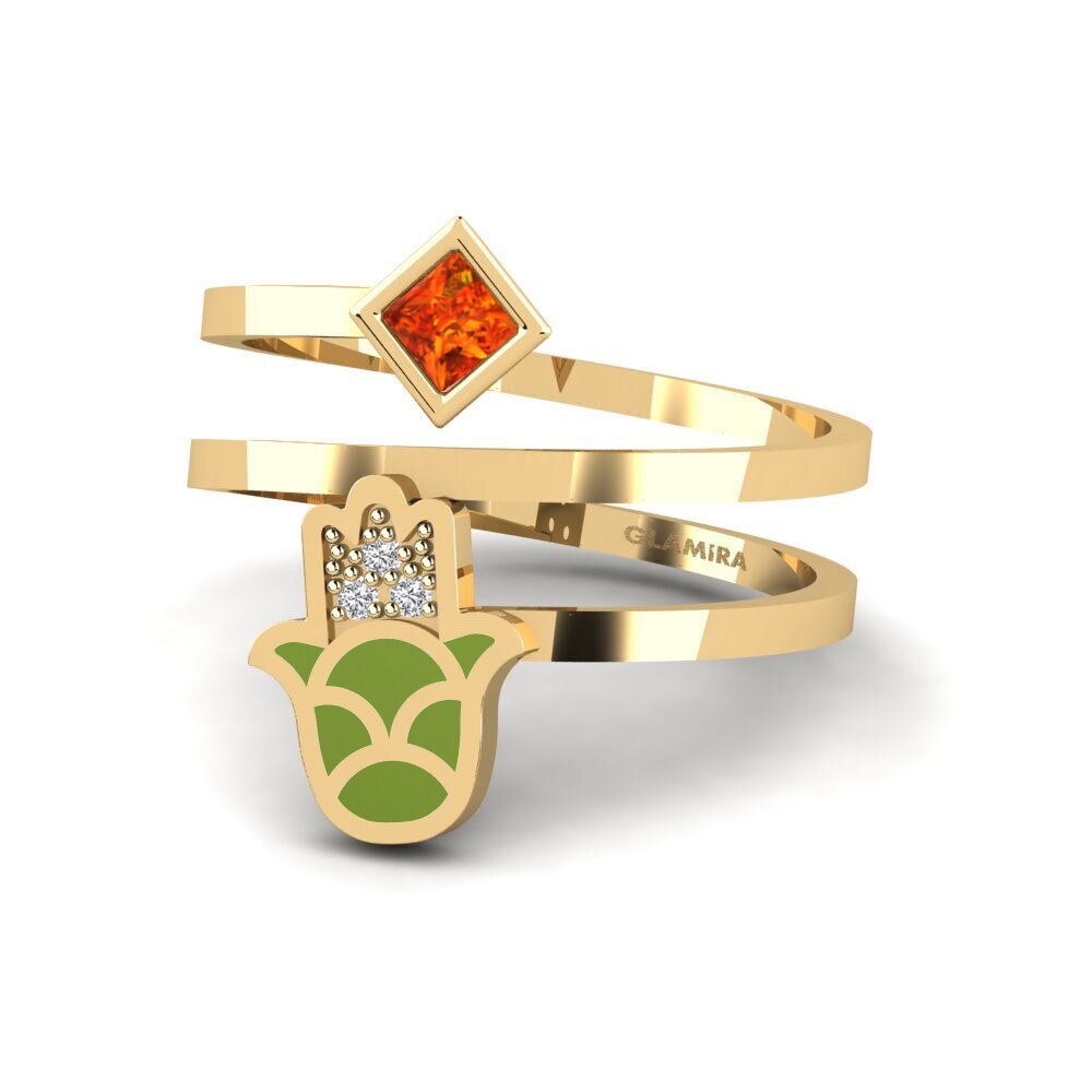 Saphir orange Bague Babeslea