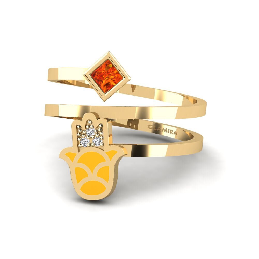 Saphir orange Bague Babeslea