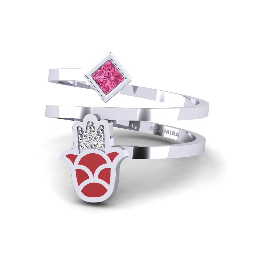 Plata 925 Turmalina rosa Anillo Babeslea