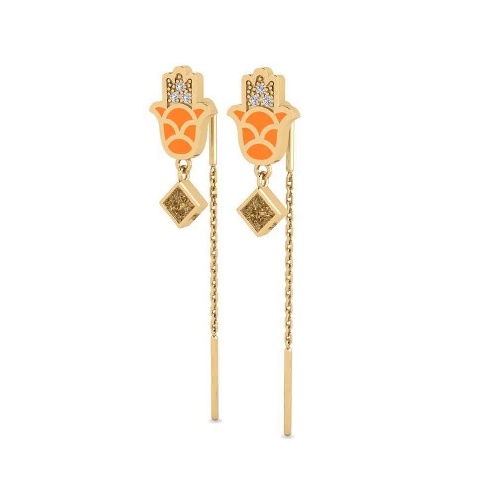 Diamante Marrón Pendiente de mujer Babestu