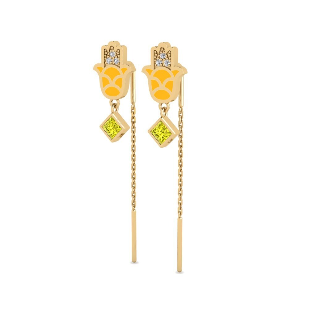 Diamante Amarillo Pendiente de mujer Babestu