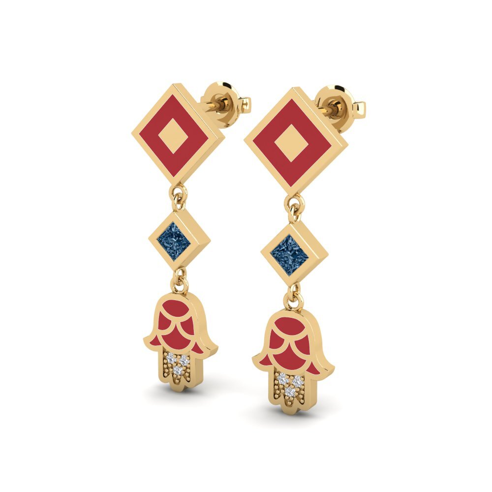 Diamante Azul Pendiente de mujer Bahati - A
