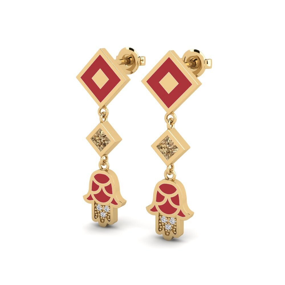 Brown Diamond Women's Earring Bahati - A