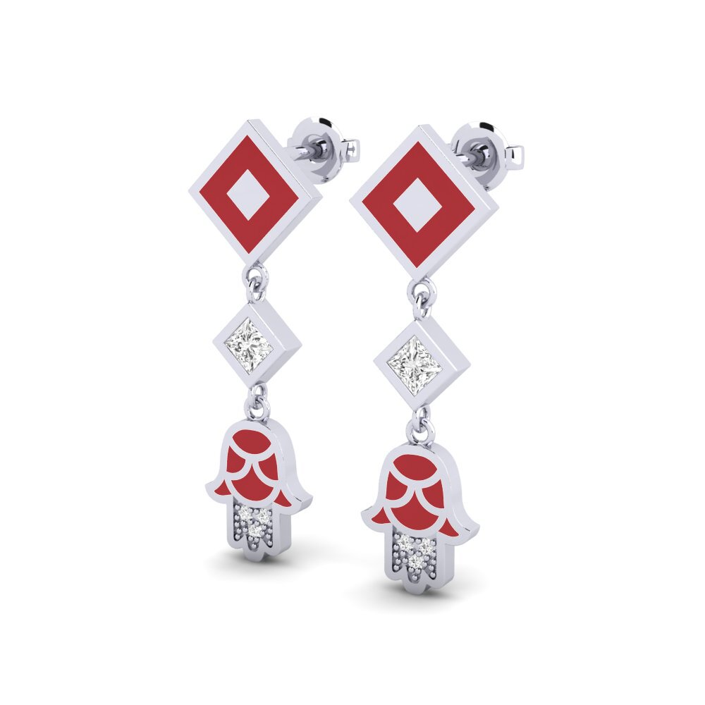 Plata 925 Pendiente de mujer Bahati - A