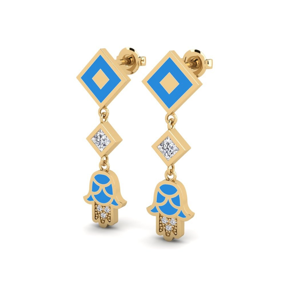 14ct Yellow Gold Women's Earring Bahati - A