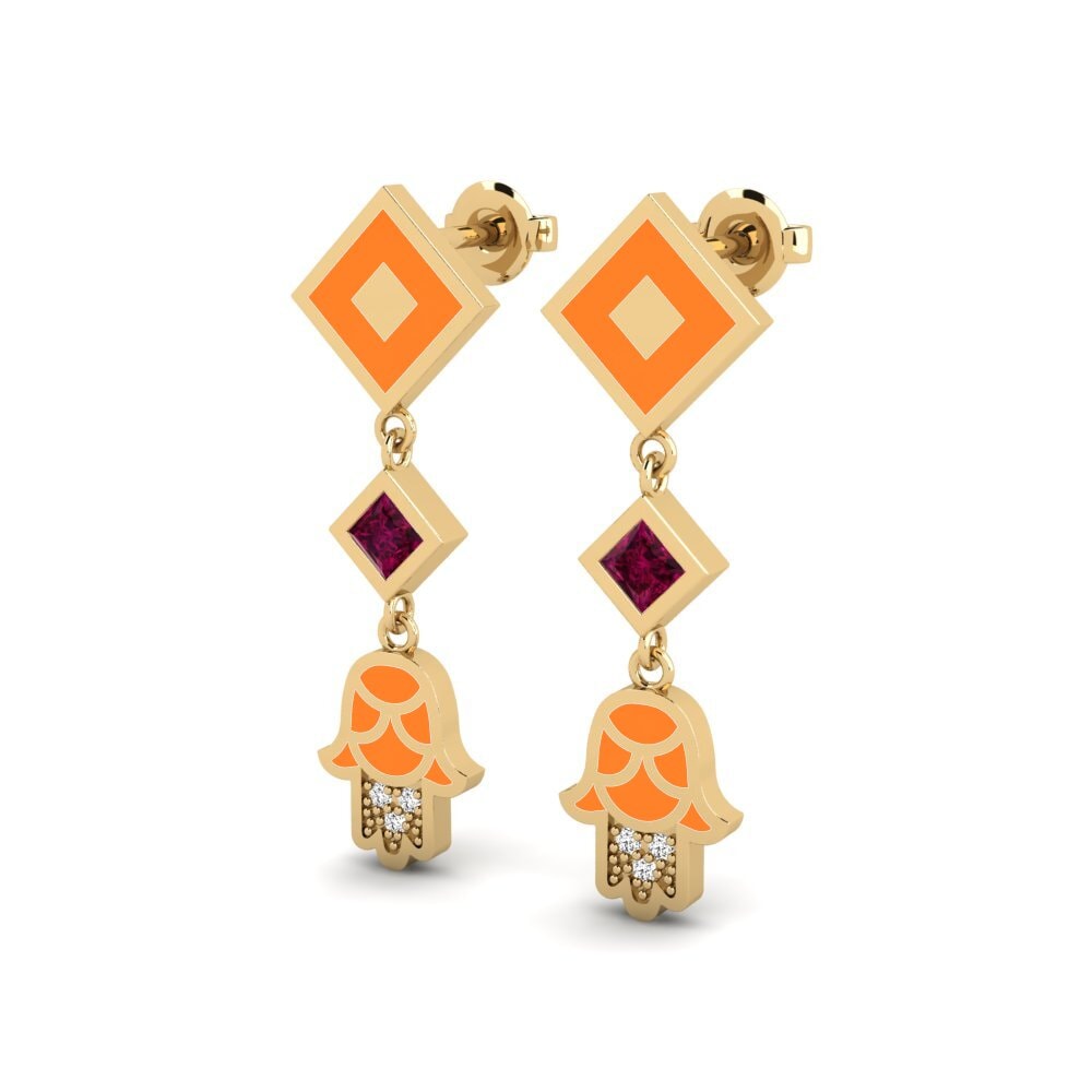 Rhodolite Garnet Women's Earring Bahati - A