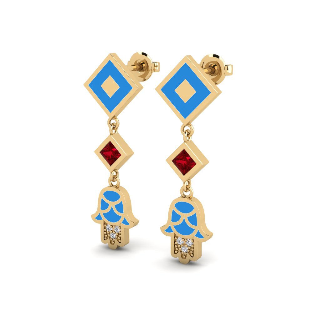 Red Zirconia Women's Earring Bahati - A
