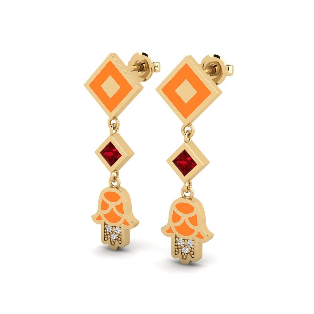 Red Zirconia Women's Earring Bahati - A