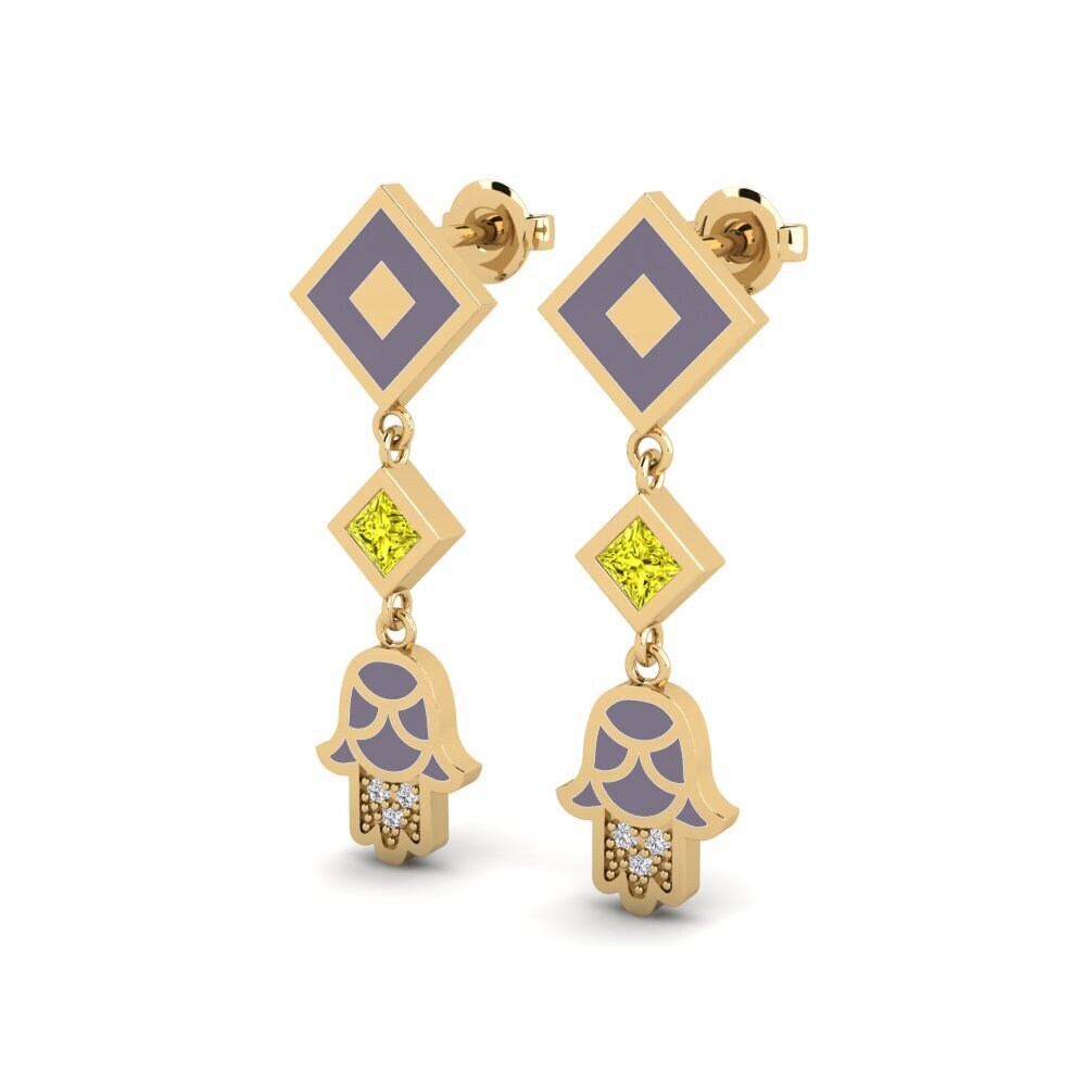 Yellow Diamond Women's Earring Bahati - A