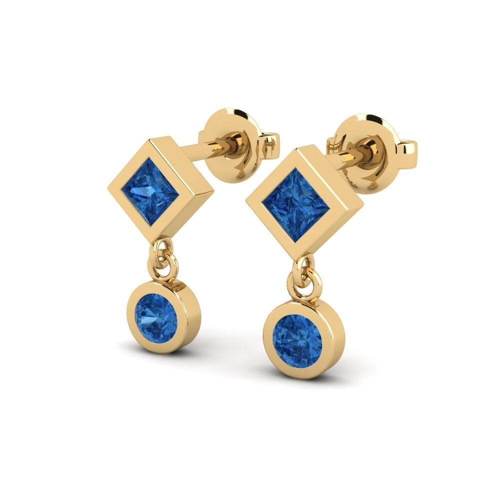 Mixed Dark Blue Zirconia Women's Earring Bahati - B