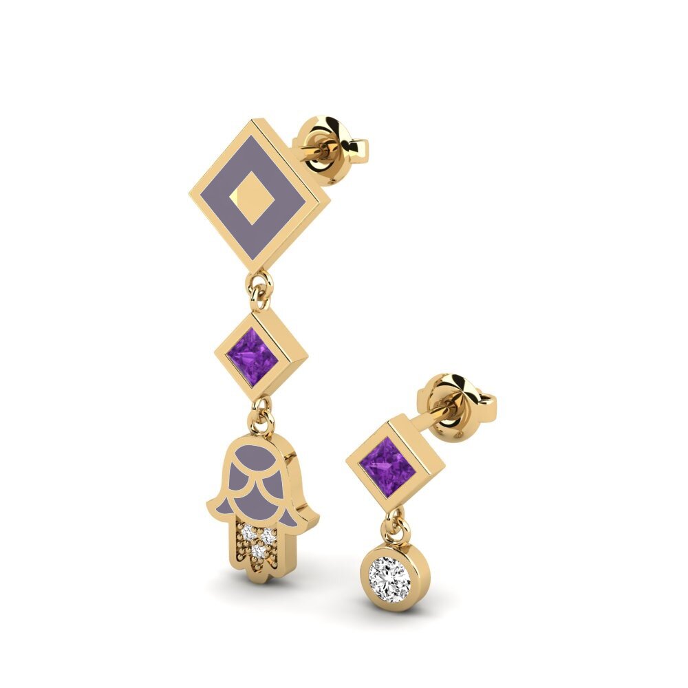Amatista Pendiente de mujer Bahati Set