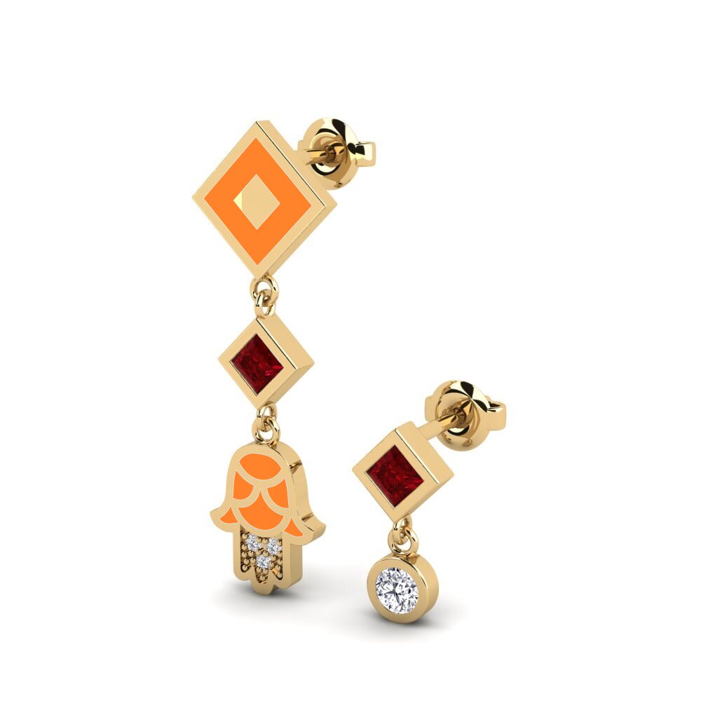 Red Zirconia Women's Earring Bahati Set
