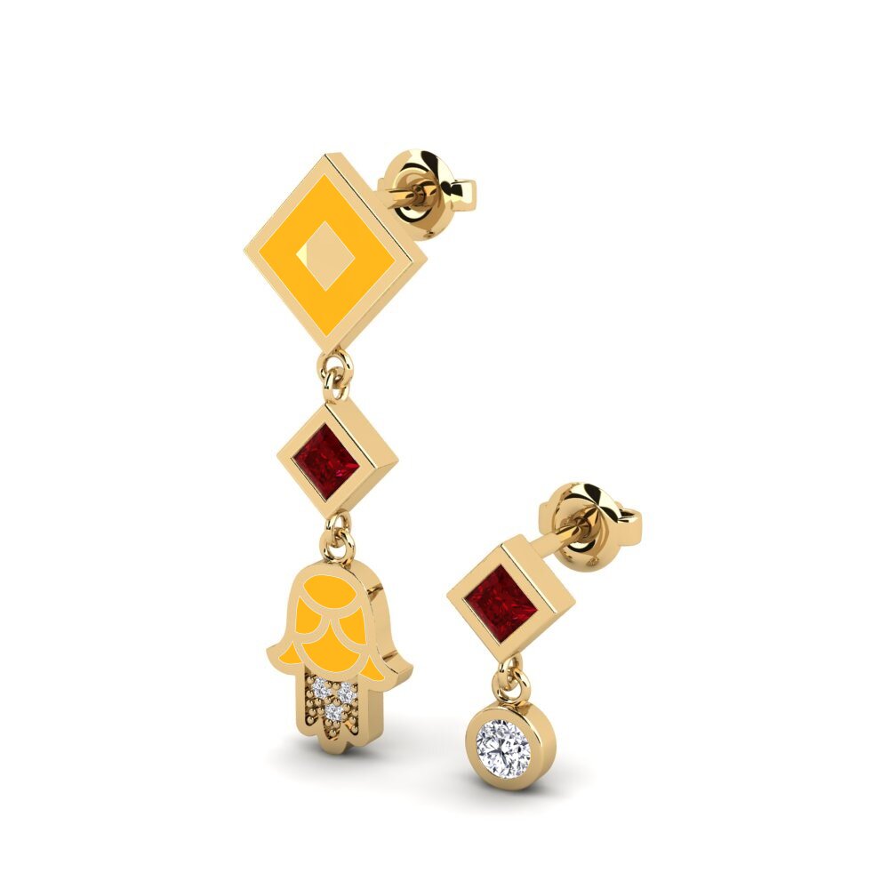 Red Zirconia Women's Earring Bahati Set