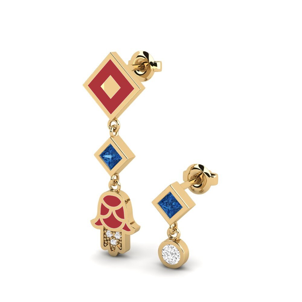 Donker Blauwe Zirkoon Dames Oorbellen Bahati Set