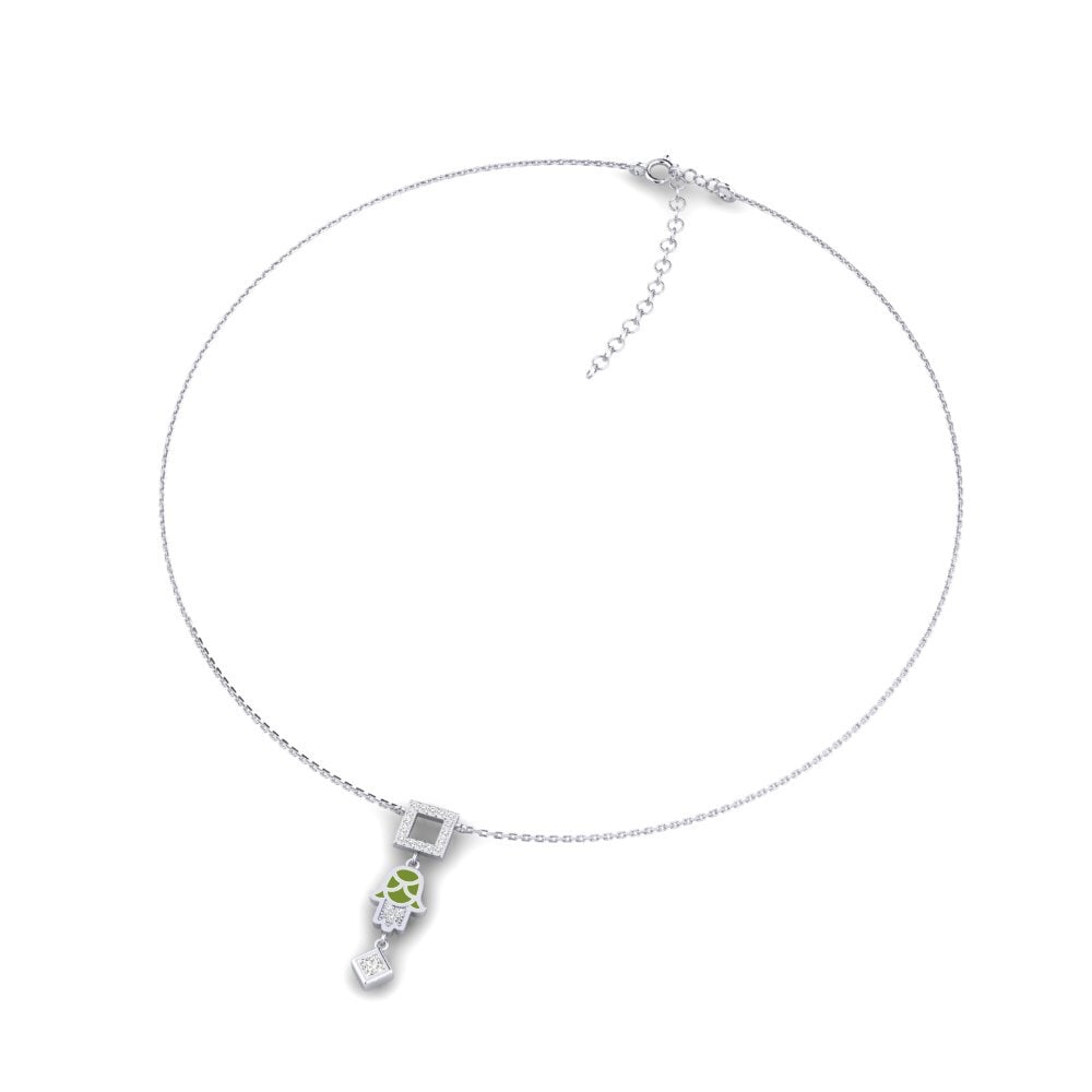 14k Oro Blanco Collar Gargantilla de Mujer Beskyddare
