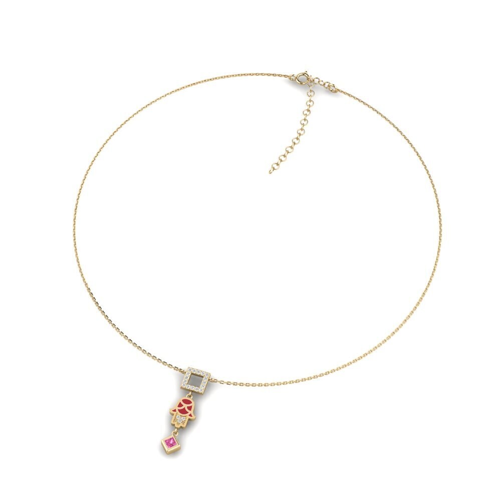 Turmalina rosa Collar Gargantilla de Mujer Beskyddare