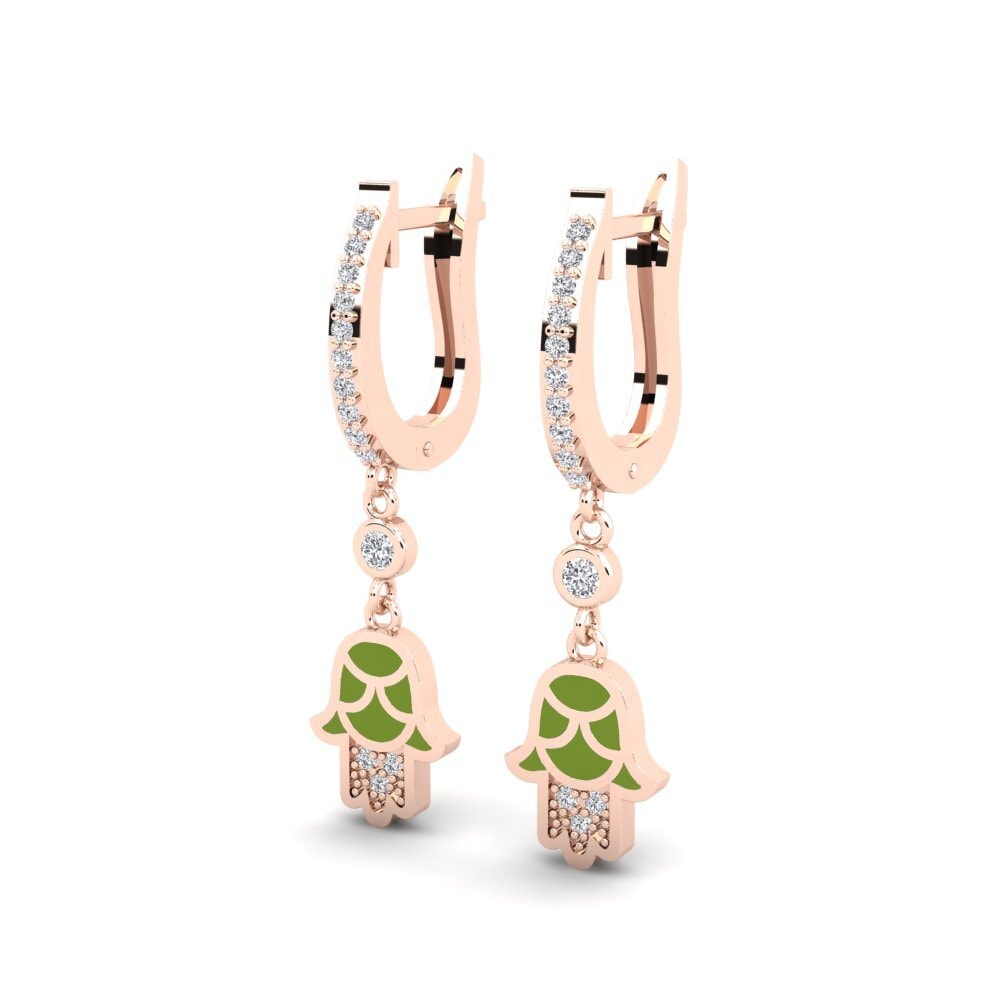 18k Oro Rosa Pendiente de mujer Carah