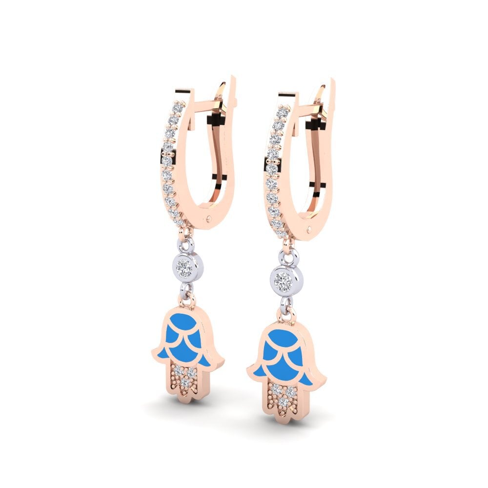 14k Oro Rosa & Blanco Pendiente de mujer Carah