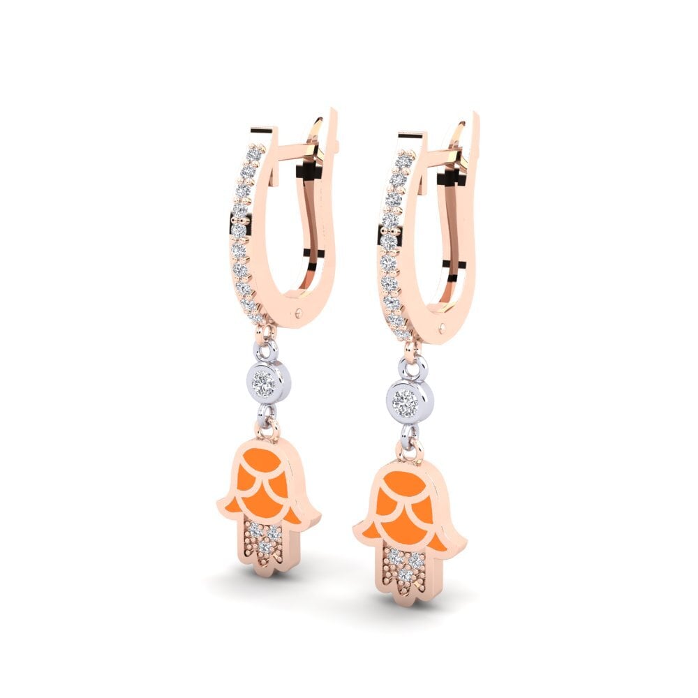 14ct Rose / White Gold Women's Earring Carah