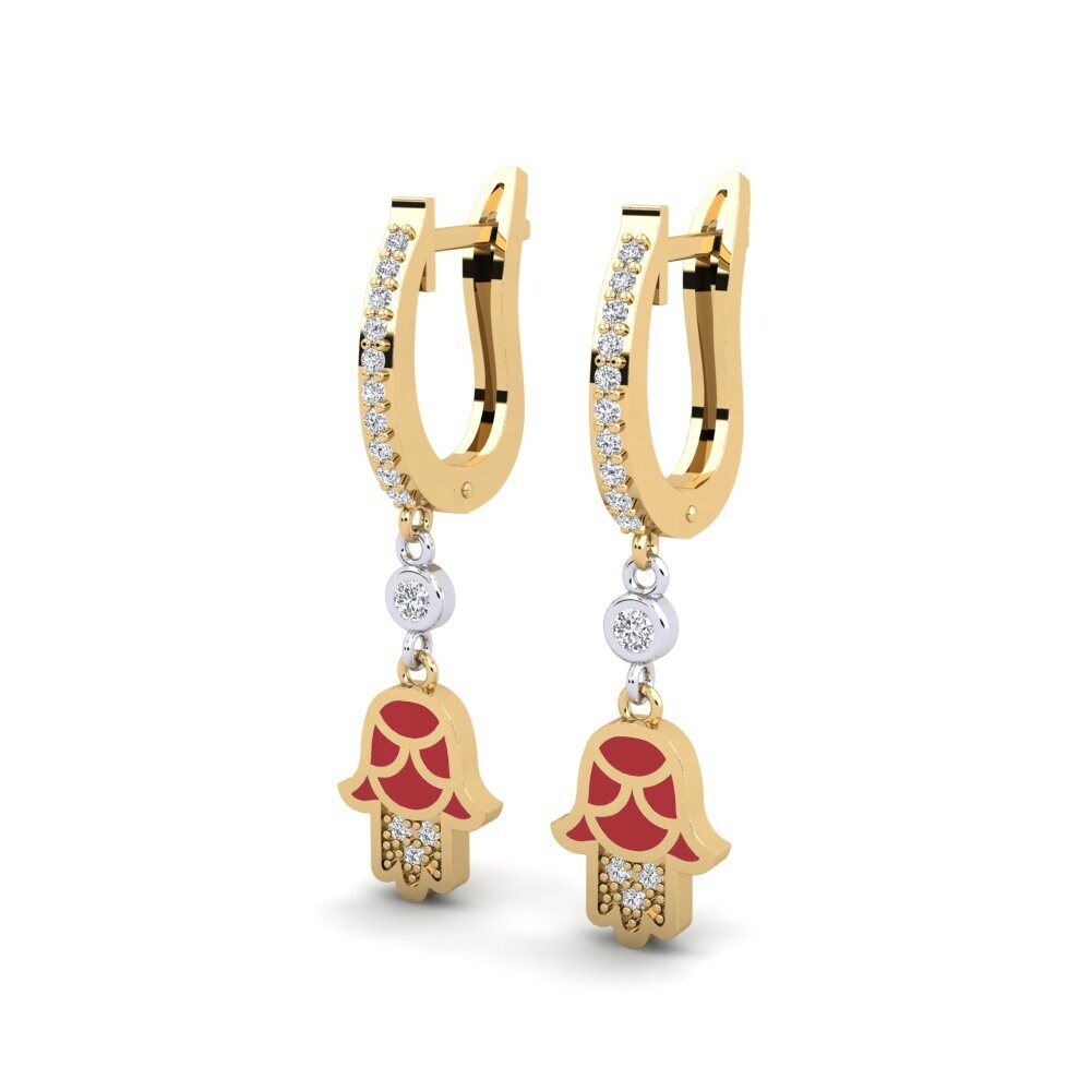 18ct Yellow & White Gold Women's Earring Carah