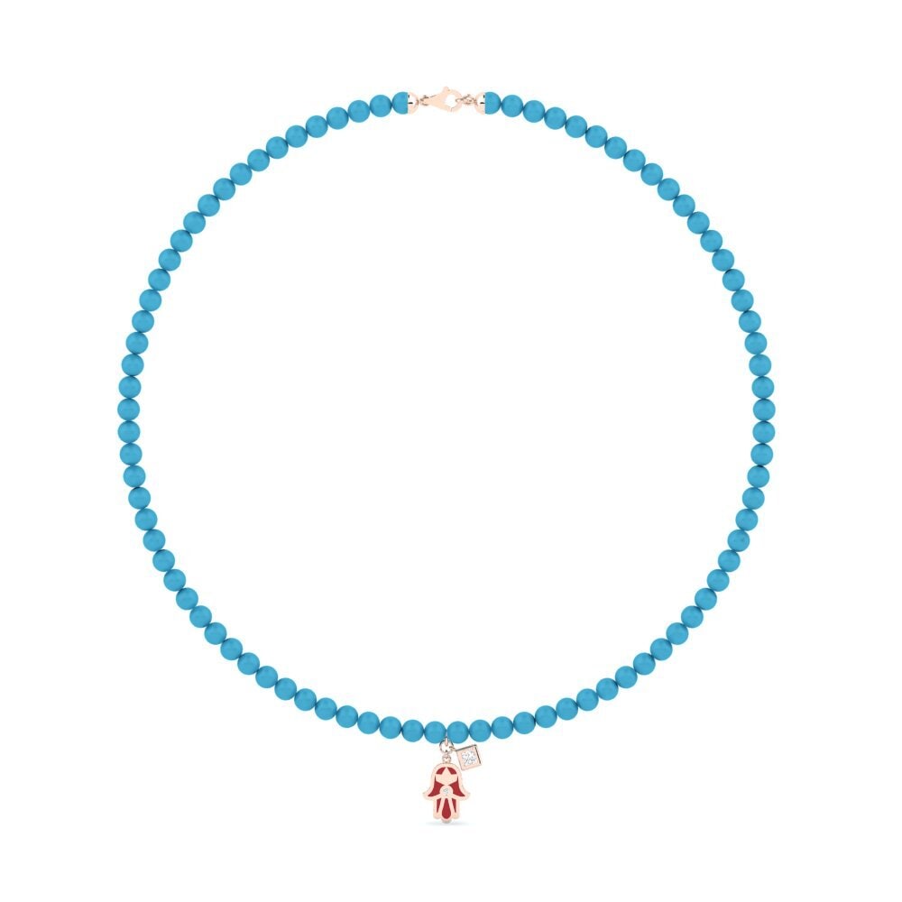 14k Oro Rosa Collar de Mujer Dionadoir
