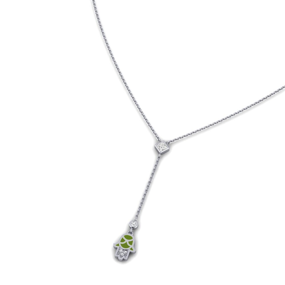 14k Oro Blanco Collar de Mujer Doverie
