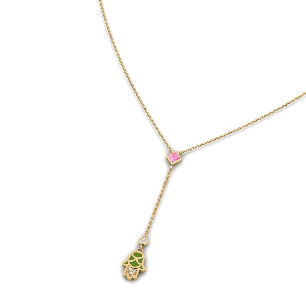Zafiro Rosado Collar de Mujer Doverie