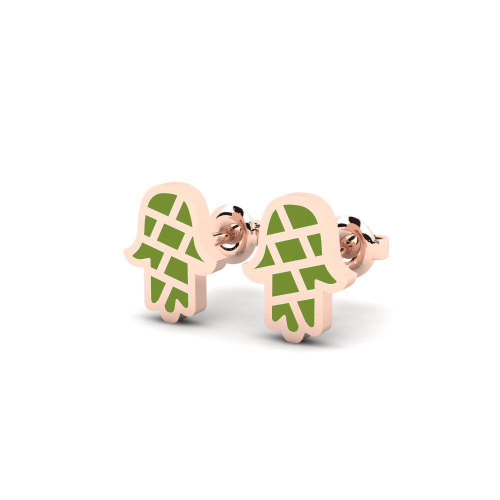 18k Oro Rosa Pendientes Dzala