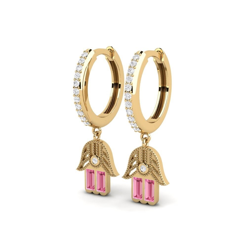 Đá Sapphire Hồng Bông tai nữ Emmera