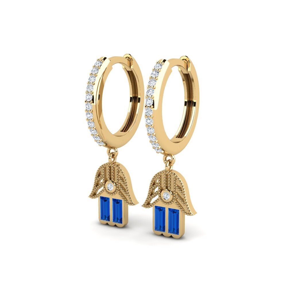 sapphire-zirconia ต่างหู Emmera