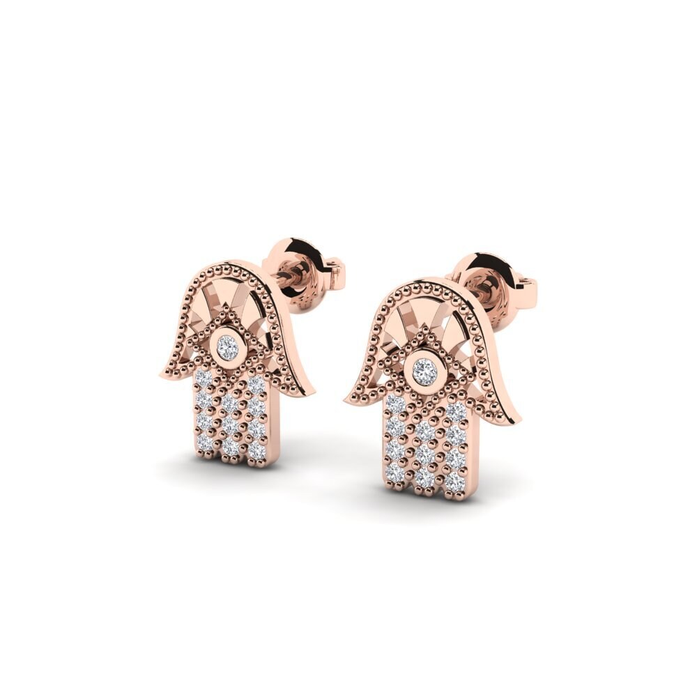 14ct Rose Gold Women's Earring Fjader