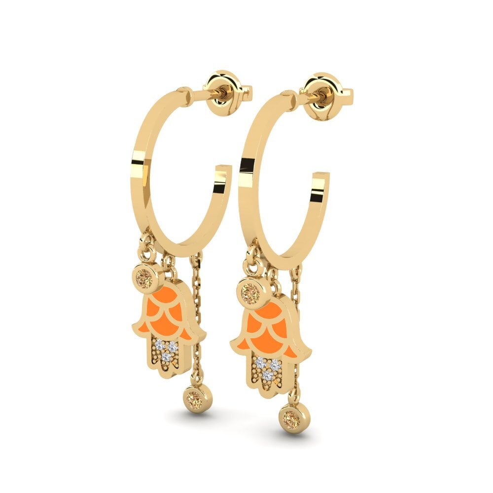 Diamante Marrón Pendiente de mujer Gawwa