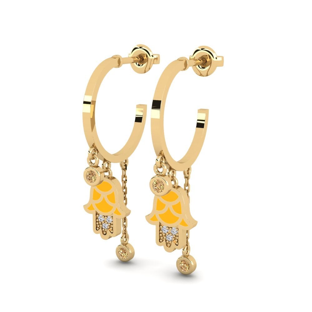 Diamante Marrón Pendiente de mujer Gawwa