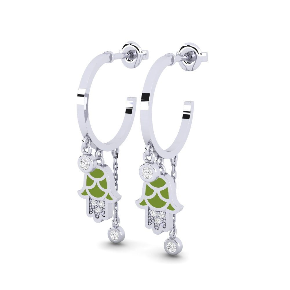 14k Oro Blanco Pendiente de mujer Gawwa