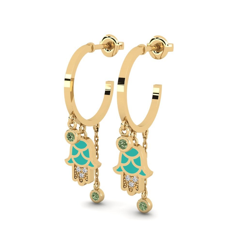 Diamante Verde Pendiente de mujer Gawwa