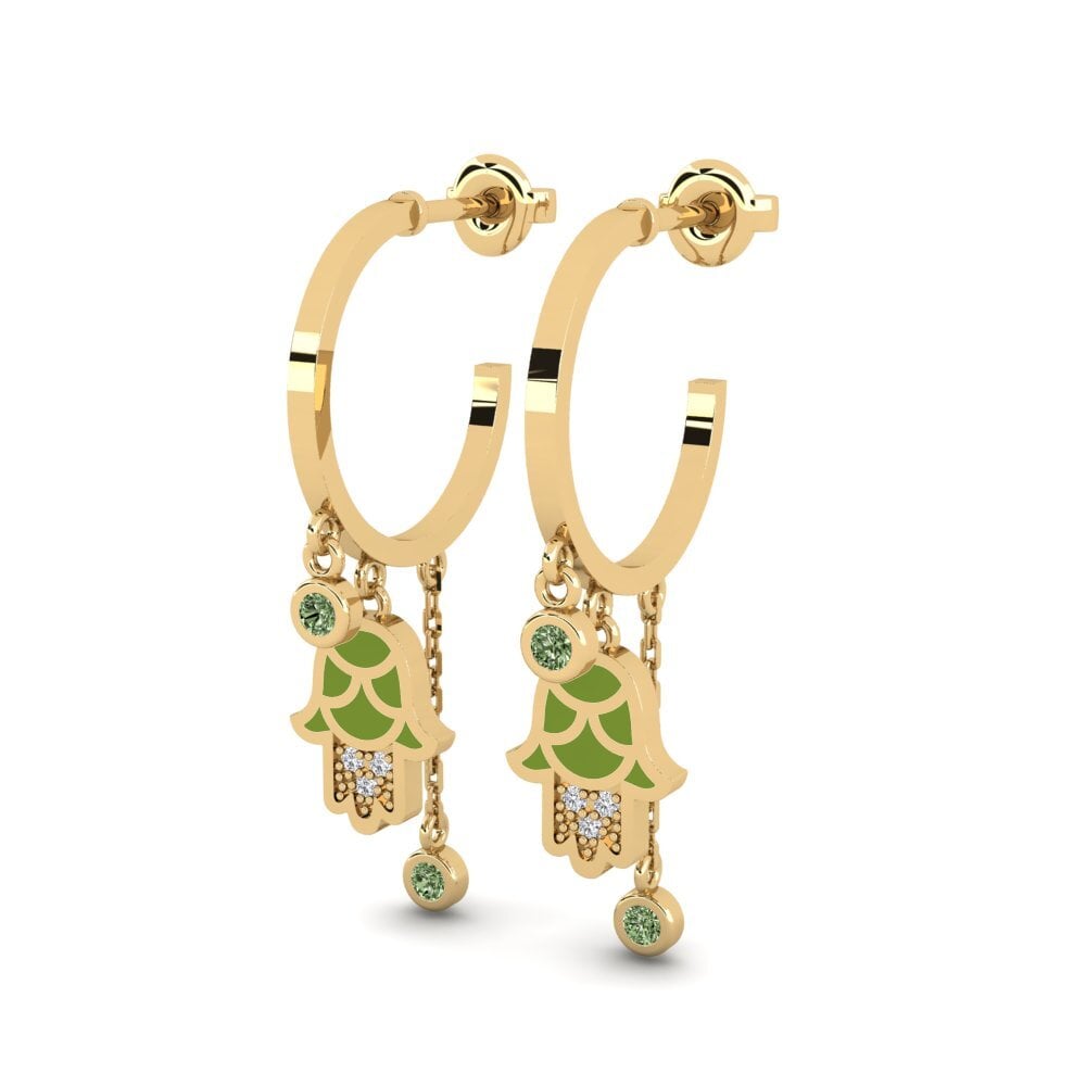 Diamante Verde Pendiente de mujer Gawwa