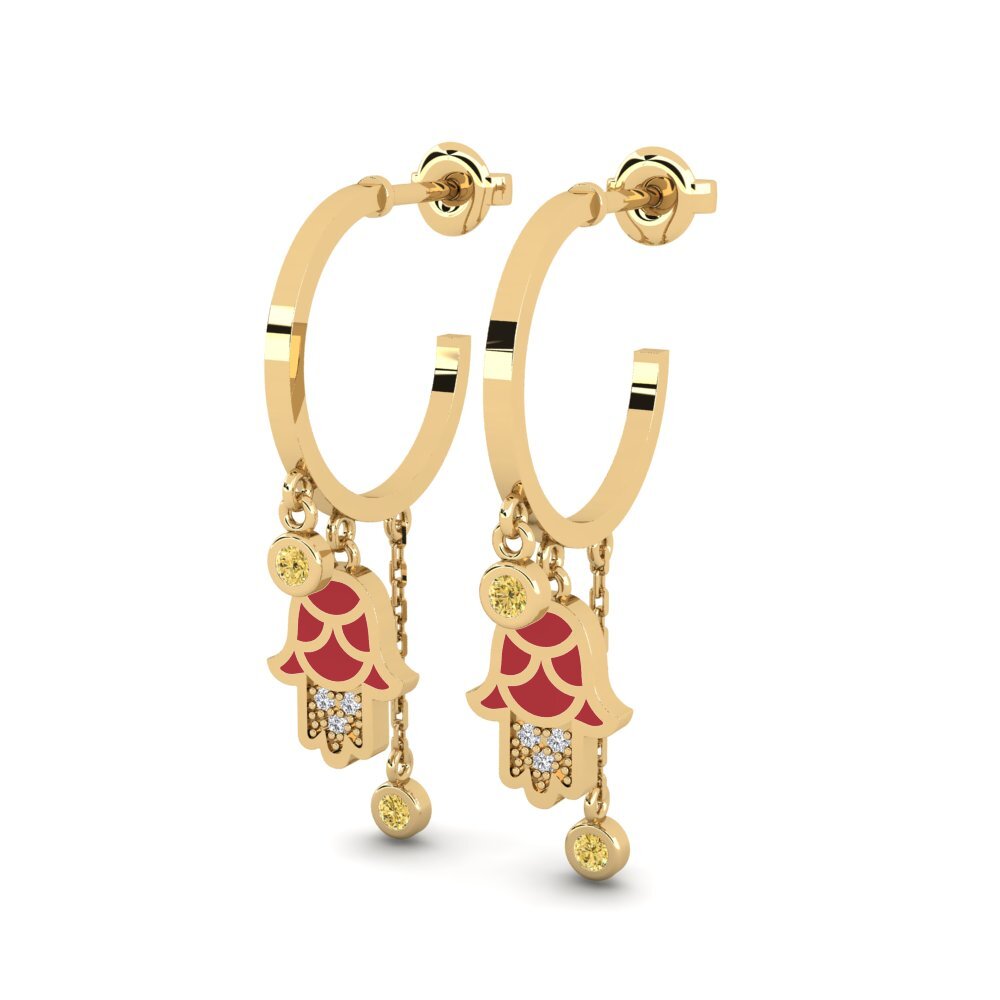 Gele Diamant Dames Oorbellen Gawwa