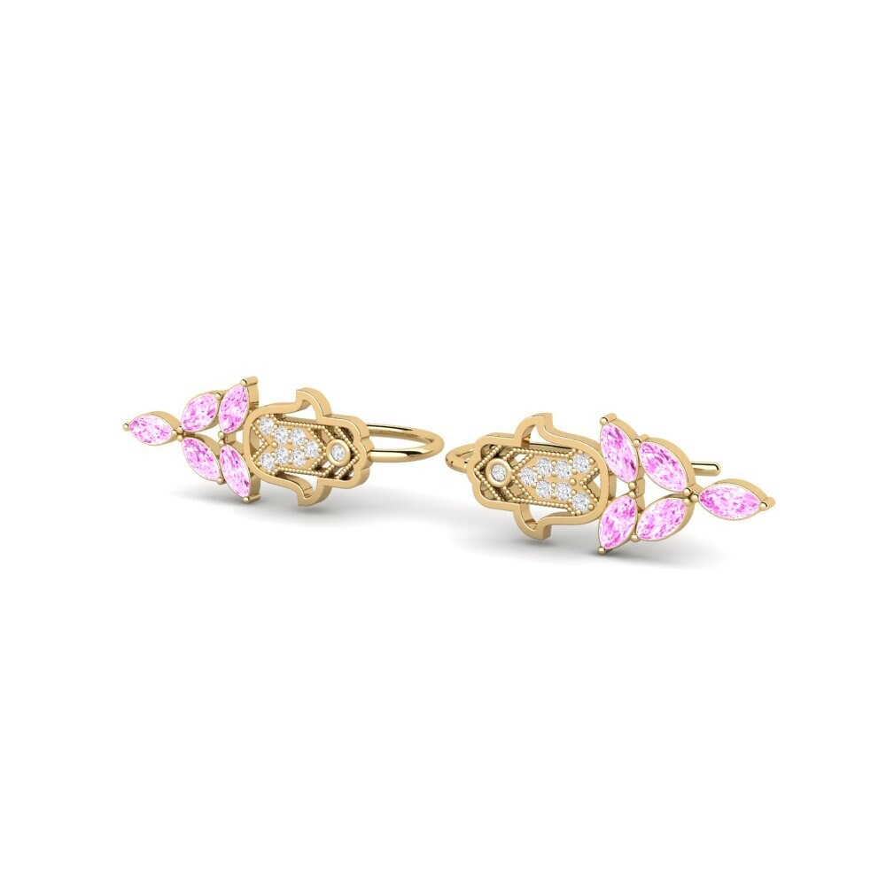 Đá Sapphire Hồng Bông tai nữ Golau