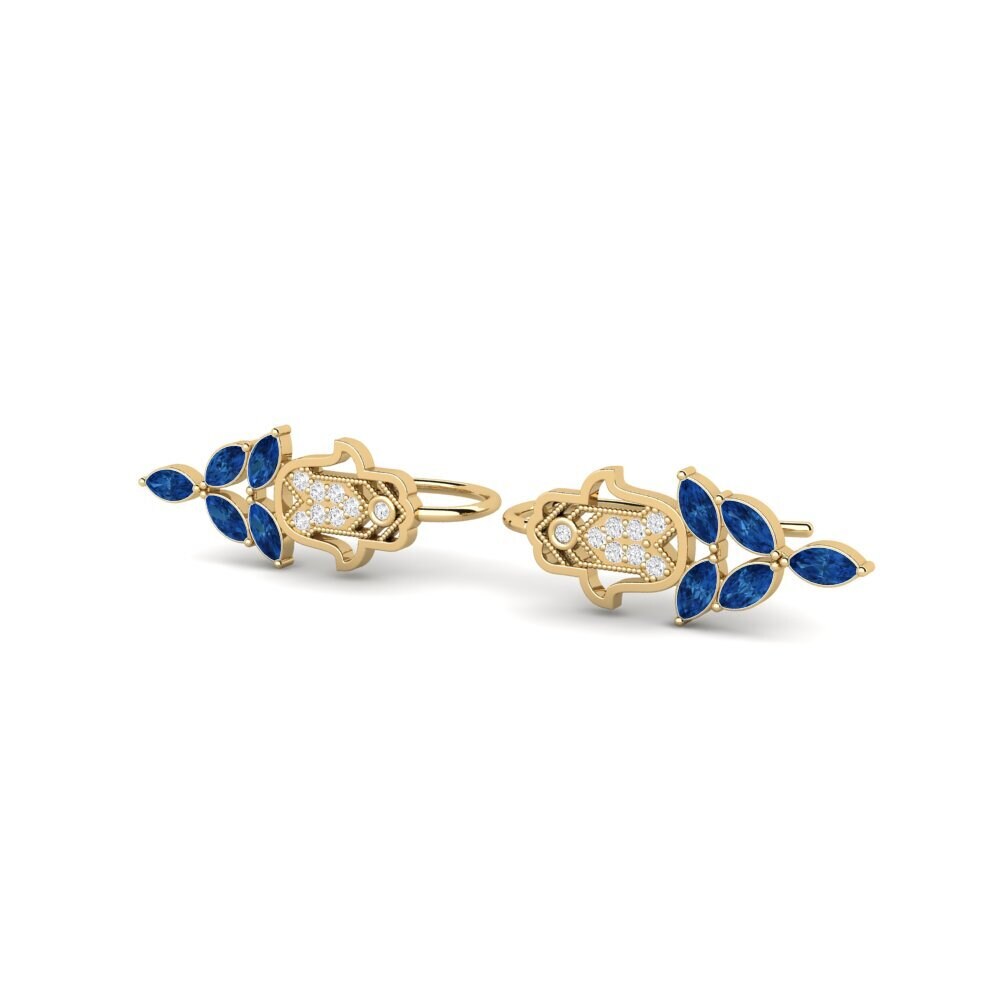 Donker Blauwe Zirkoon Dames Oorbellen Golau
