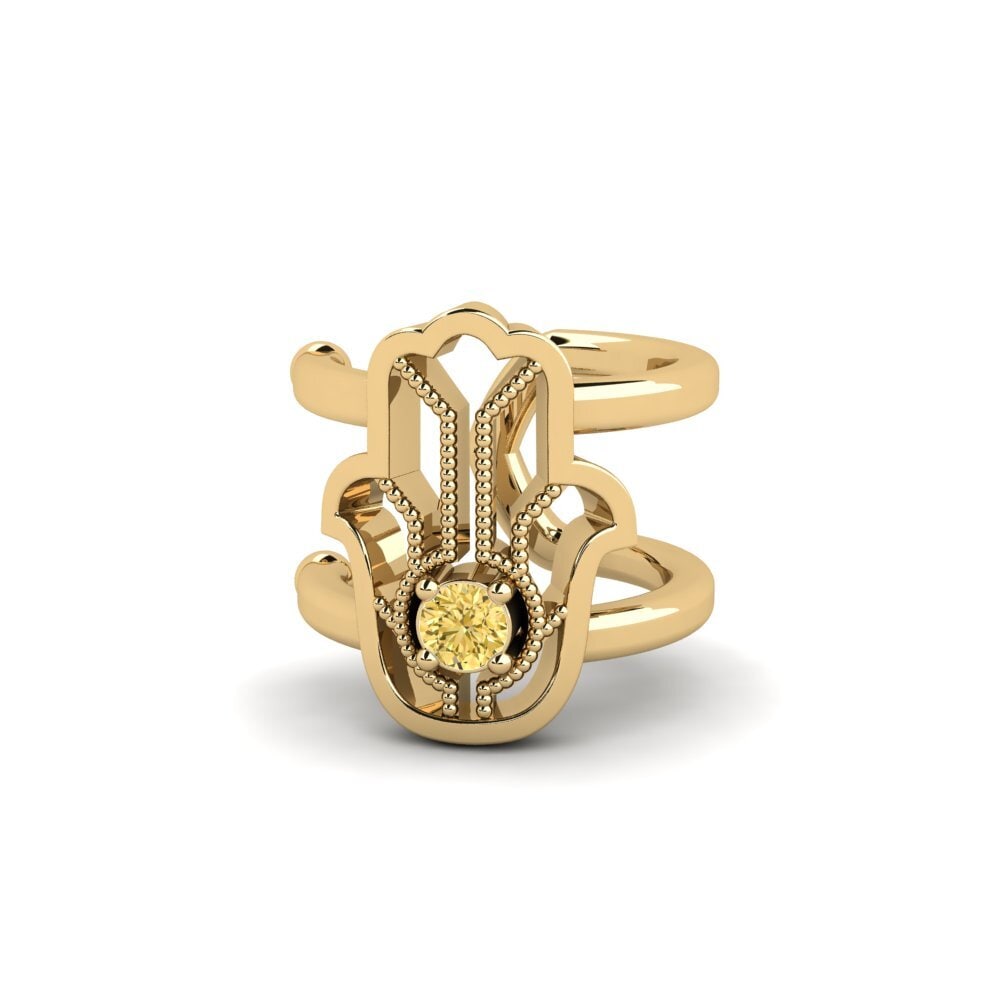 Gele Diamant Dames Oorbellen Imole