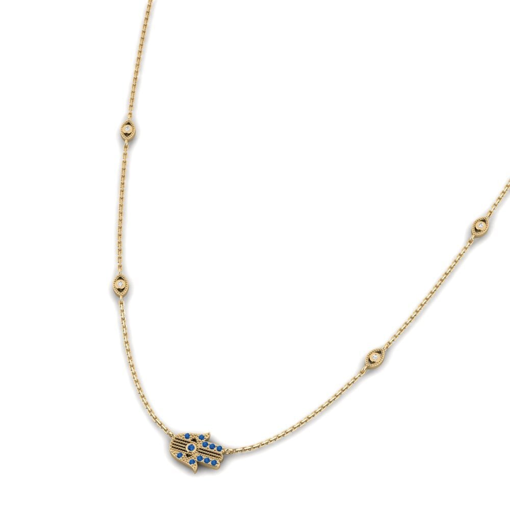 Circonita Azul Oscuro Collar de Mujer Isodle