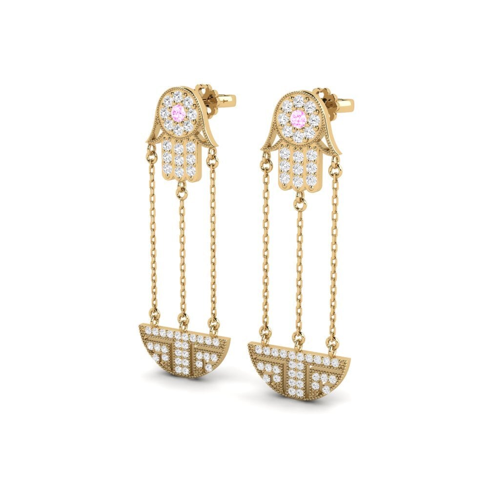 Đá Sapphire Hồng Bông tai nữ Jaisoif