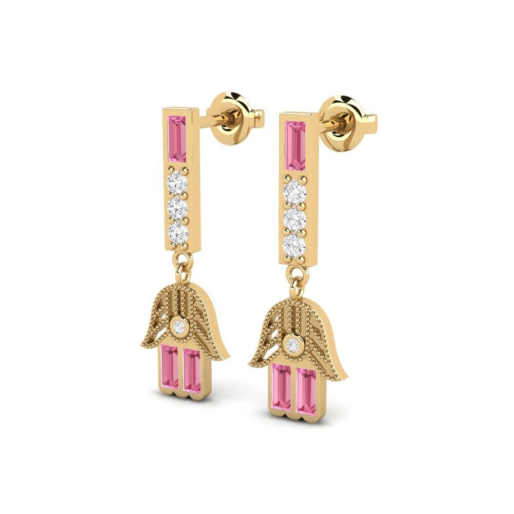 Đá Sapphire Hồng Bông tai nữ Jeject