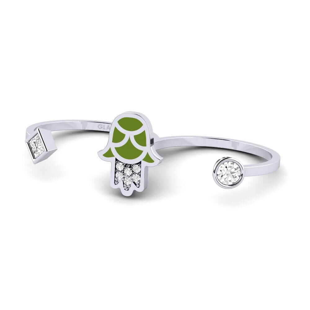 14k Oro Blanco Anillo Kaitiaki