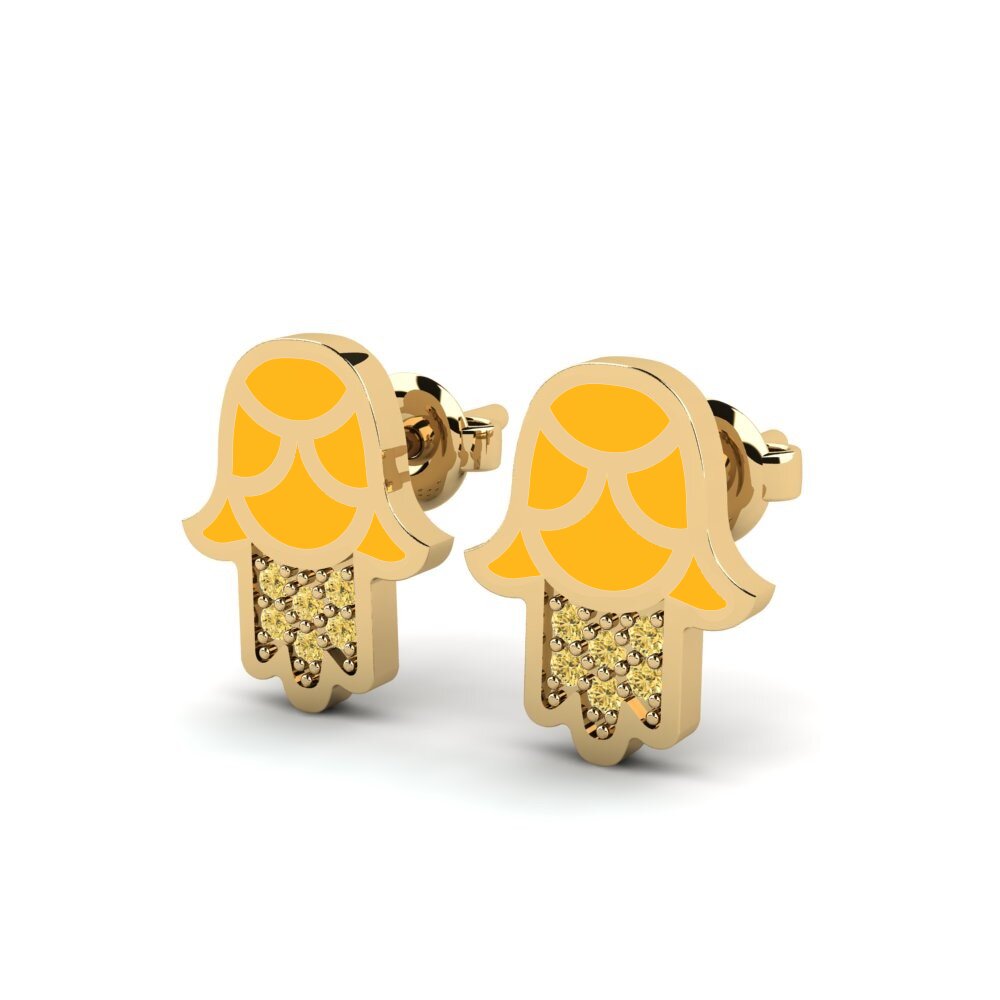 Diamante Amarillo Pendiente de mujer Kekuatan