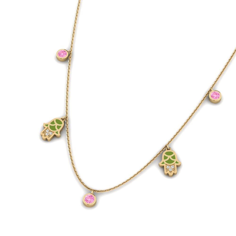 Zafiro Rosado Collar de Mujer Konfidi