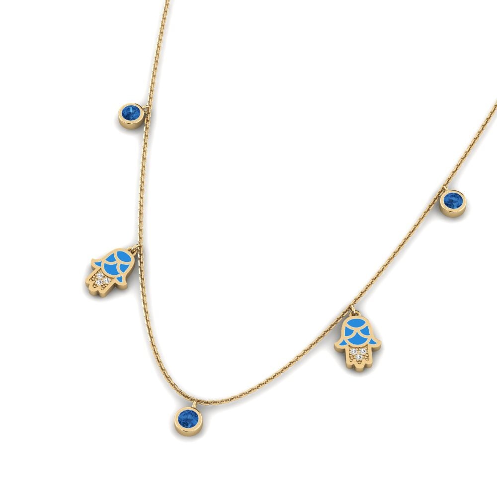 Circonita Azul Oscuro Collar de Mujer Konfidi