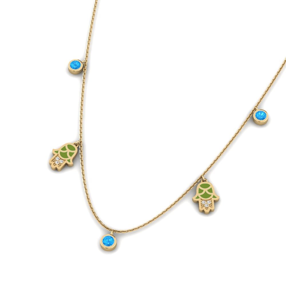 Topacio azul Collar de Mujer Konfidi