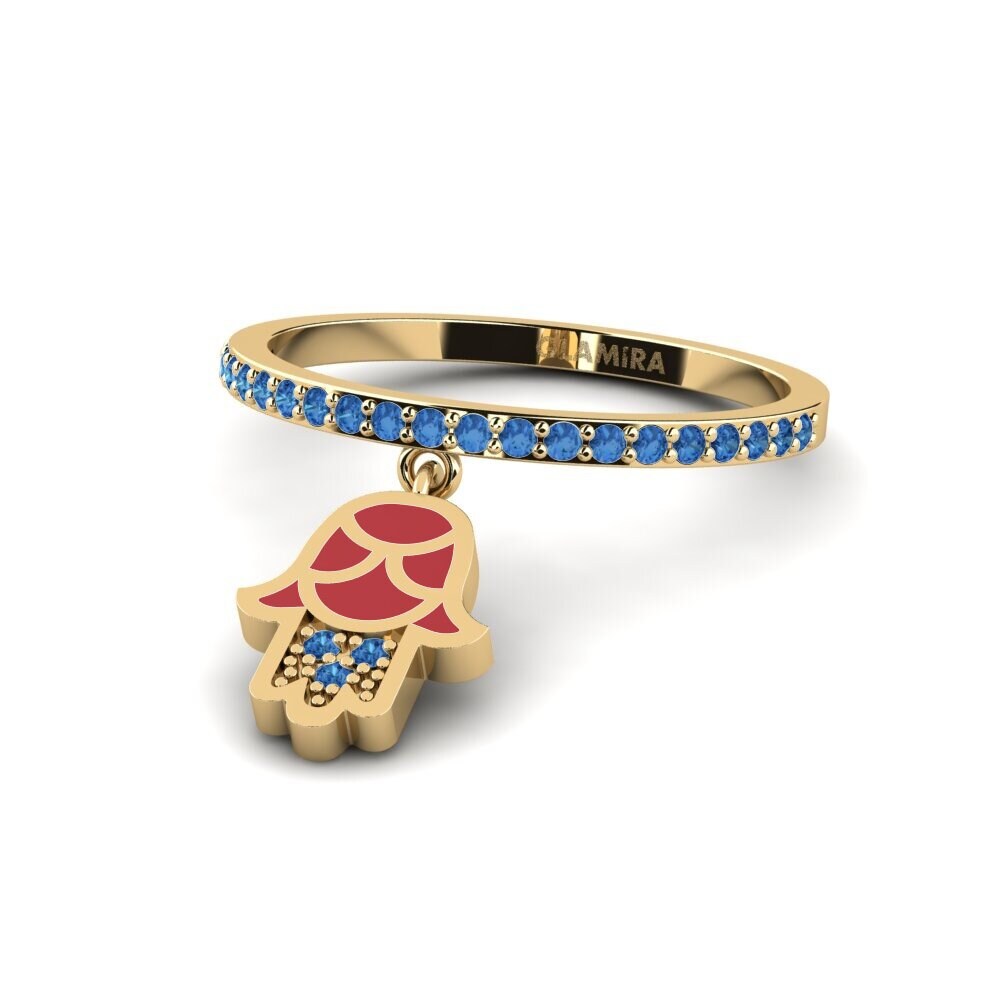 Dunkelblauer Zirkonia Ring Korgoo
